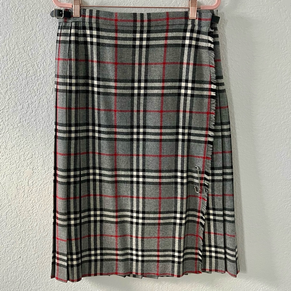 100% wool Vintage tartan kilt wrap skirt